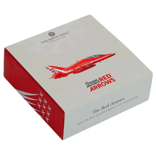 2025 The Red Arrows UK 50p Silver Proof Colour Coin Pre-Owned box