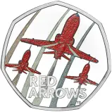 2025 The Red Arrows UK 50p Silver Proof Coin (Coloured) - Pre-Owned