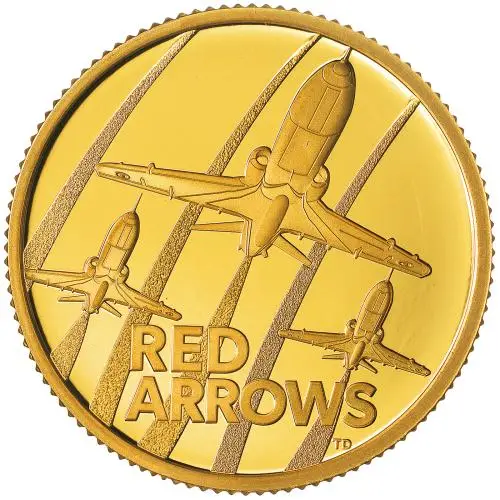 2025 The Red Arrows 1/4 Gold Proof Coin reverse