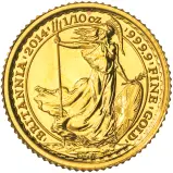 2014 Britannia 0.1 oz Gold Bullion Coin - Pre-Owned
