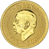 2026 quarter ounce gold Britannia in sleeve obverse