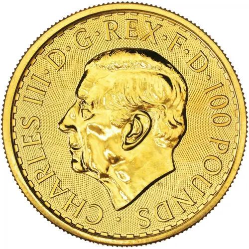 2026 1 ounce Gold Britannia in sleeve obverse