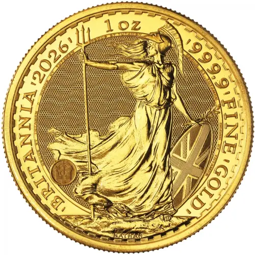 2026 1 ounce Gold Britannia in sleeve reverse