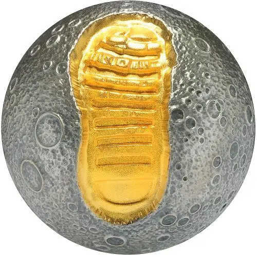 2024 Barbados $5 Fine Silver Coin – 55th Anniversary Moon Landing reverse