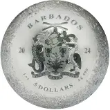 2024 Barbados $5 Fine Silver Coin – 55th Anniversary Moon Landing obverse
