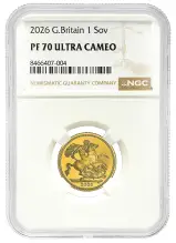 2026 Sovereign Gold Proof Coin - NGC Graded PF 70 ULTRA CAMEO
