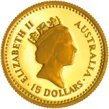 1986 Australia Nugget 'Little Hero 1890' 0.1 oz Gold Bullion obverse