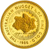 1986 Australia Nugget 'Little Hero 1890' 0.1 oz Gold Bullion