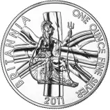 2011 Britannia 1 oz Silver Bullion Coin In Blister Pack - Pre-Owned