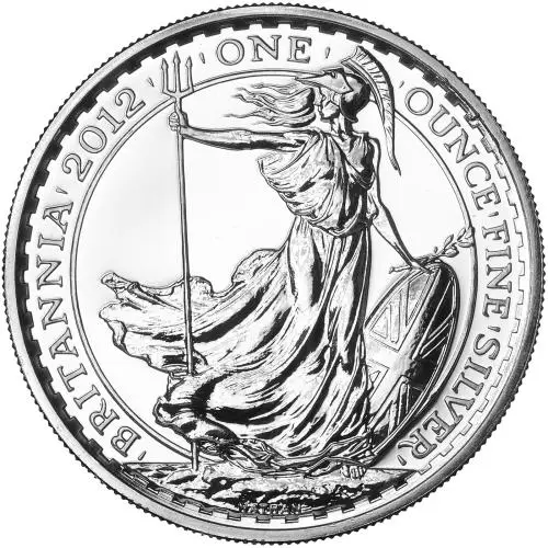 2012 Britannia 1 oz Silver Bullion Coin In Blister Pack - Pre-Owned reverse