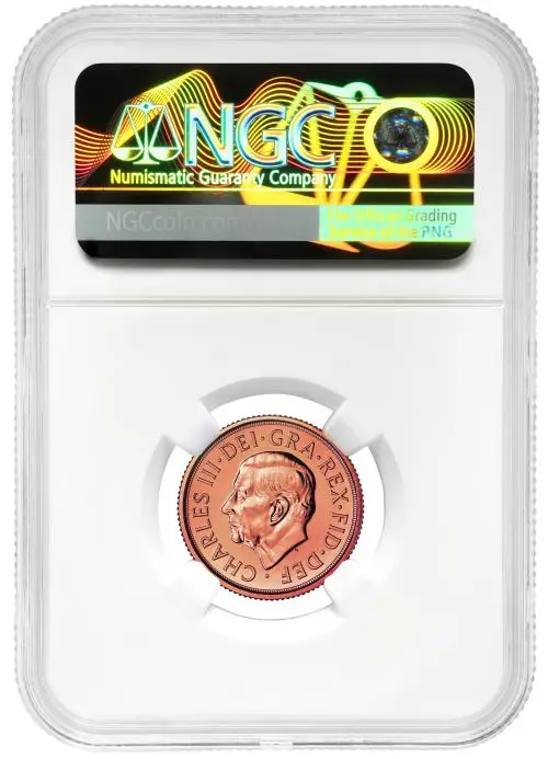 2025 Gold Graded Full Sovereign Charles III Pound Sterling £1  Coin NGC New United Kingdom The Royal Mint MS-70 DPL obverse