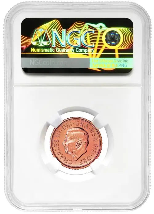 2025 Gold Graded Full Sovereign Charles III Pound Sterling £1  Coin NGC New United Kingdom The Royal Mint MS-69 DPL obverse
