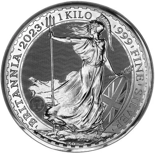 2023 King Charles III Britannia 1 kg Silver Bullion Coin The Royal Mint reverse