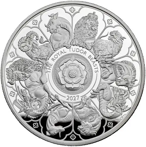  2027 Silver Proof 5 Ounce Tudor Beasts Charles III Completer Coin reverse trm image