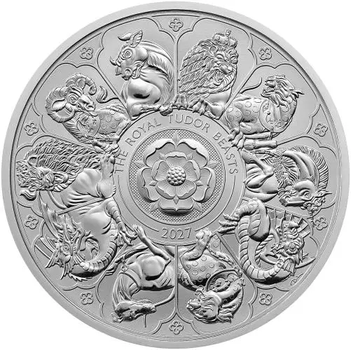 2027 Silver Proof 1 Ounce Tudor Beasts Charles III Completer Coin 2 Coin Set  frosted rev trm