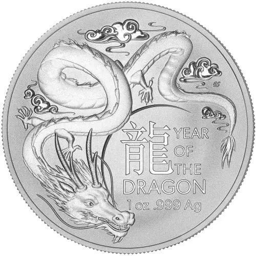 2024 Silver Bullion 1 Ounce Elizabeth II Year of the Dragon  REVERSE