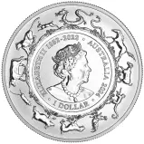 2024 Silver Bullion 1 Ounce Elizabeth II Year of the Dragon  OBVERSE