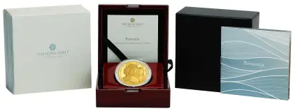 2022 Gold Proof 2 Ounce Britannia Elizabeth II Three Ages Of Women display