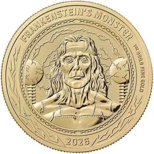 2026 Gothic Horror 'Frankenstein's Monster' 1 oz Gold Bullion Coin reverse trm