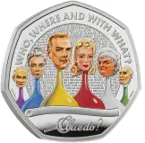 2026 Cluedo Silver Proof 50 Pence Coin (Coloured) reverse edge trm image