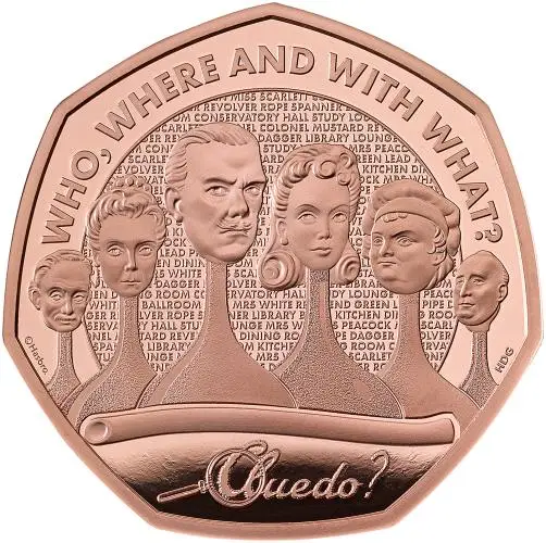 2026 Cluedo Gold Proof 50 Pence Coin reverse trm image
