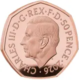 2026 Cluedo Gold Proof 50 Pence Coin obverse side trm image