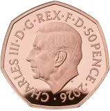2026 Cluedo Gold Proof 50 Pence Coin obverse trm image