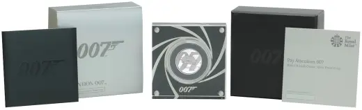  2020 James Bond 007 'Pay Attention' 0.5 oz Silver Proof Coin display