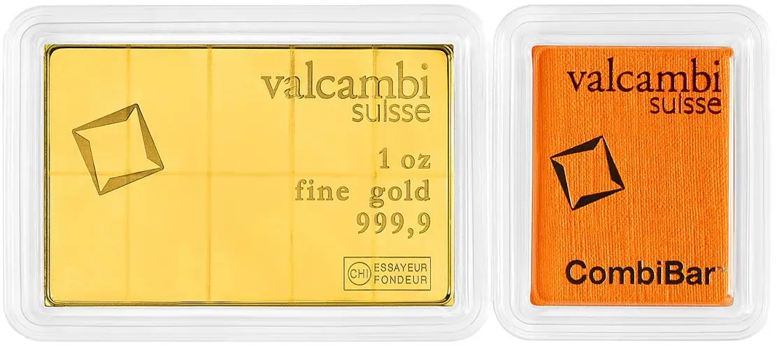 Gold 1 oz CombiBar Switzerland Valcambi Pre-Owned reverse