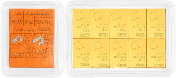 Gold 1 oz CombiBar Switzerland Valcambi Pre-Owned obverse