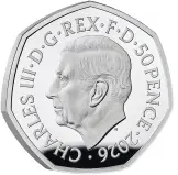 2026 The Snowman Silver Proof 50p Coin (Coloured) obverse edge trm