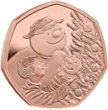 2026 The Snowman Gold Proof 50p Coin reverse edge trm