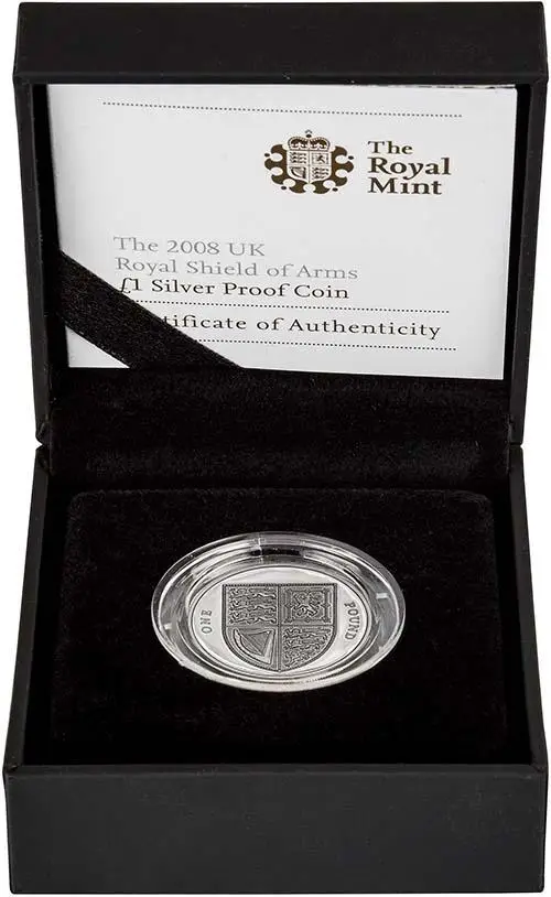 2008 UK Coin £1 Silver Proof Shield of Arms 22732