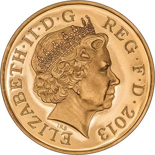 2013 UK Coin £1 Gold Proof Floral England 24484