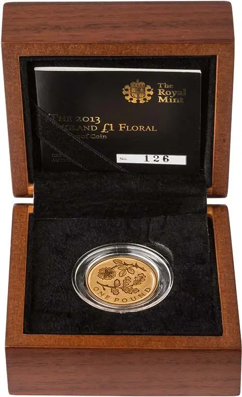 2013 UK Coin £1 Gold Proof Floral England 24486