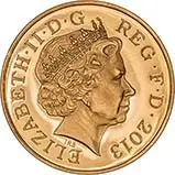 2013 UK Coin £1 Gold Proof Floral England 24484