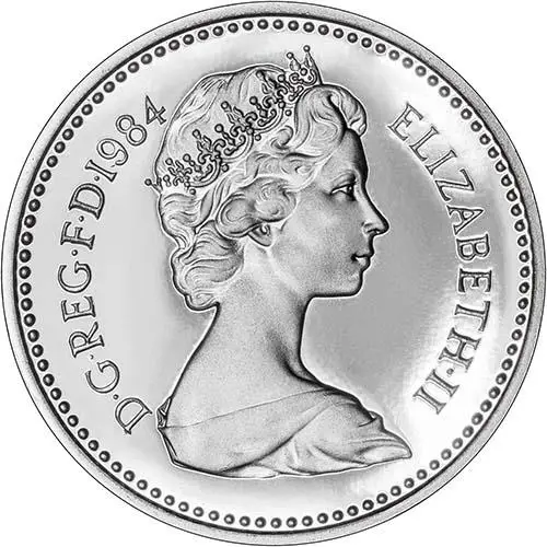 1984 UK Coin £1 Silver Proof Piedfort Scottish Thistle Pound Sterling 21589