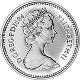1984 UK Coin £1 Silver Proof Piedfort Scottish Thistle Pound Sterling 21589