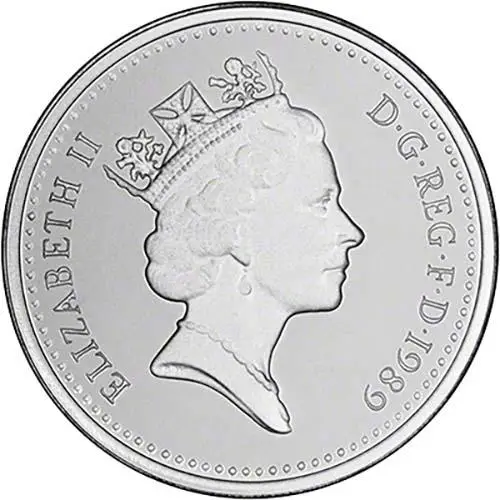 1989 UK Coin £1 Silver Proof Piedfort Scottish Thistle Pound Sterling 22742