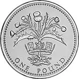 1989 UK Coin £1 Silver Proof Piedfort Scottish Thistle