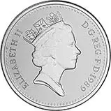 1989 UK Coin £1 Silver Proof Piedfort Scottish Thistle Pound Sterling 22742