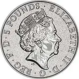 2017 2 oz Silver Coin Queen's Beasts Bullion Red Dragon Obverse