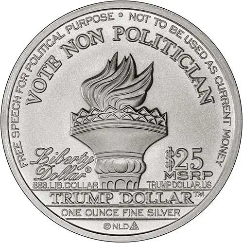 2016 1 oz Silver Round Trump BU Dollar 24477