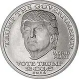 2016 1 oz Silver Round Trump BU Dollar 24478