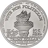2016 1 oz Silver Round Trump BU Dollar 24477