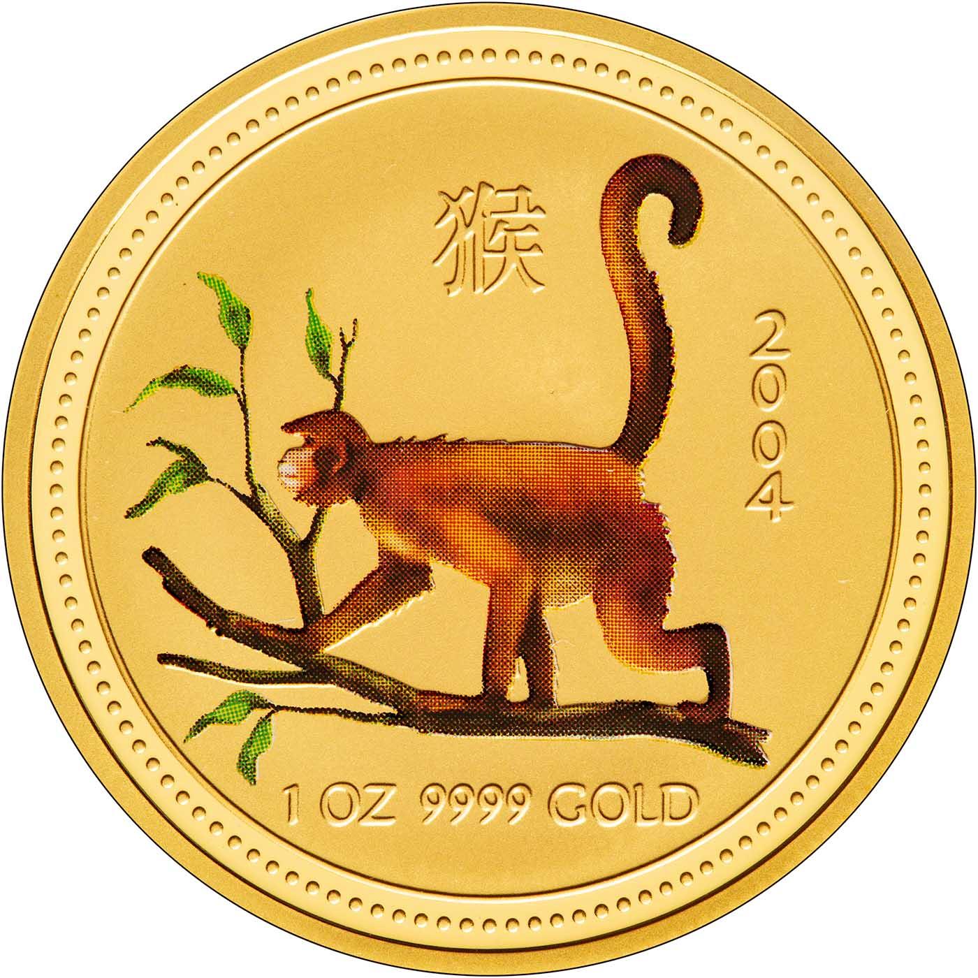 2004 Gold Year of the Monkey 1 oz Coloured Coin | Chards