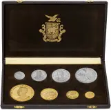 1968 Guinea 10th Anniversary of Independence Gold and Silver Proof 8 Coin Set