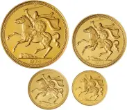 1974 Gold Proof Sovereign 4 Coin Set - Isle of Man