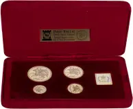 1977 Elizabeth II Gold Proof Sovereign Isle of Man - 4 Coin Set