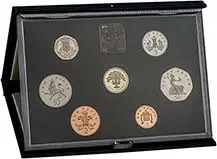 1987 Base Metal Proof Annual Elizabeth II Pound Sterling  Coin Set United Kingdom The Royal Mint 7 Coins